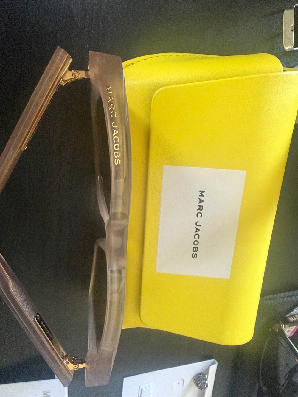 Marc Jacobs Yellow Sunglasses Case with Clear Translucent Frames